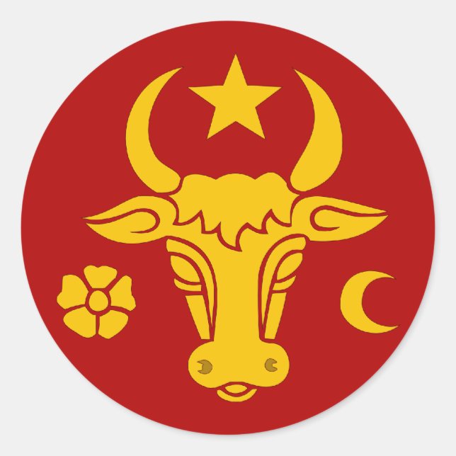 Pegatina Redonda Moldavia, Moldavia (Anverso)