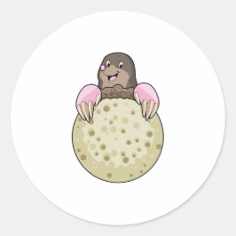 Pegatina Redonda Mole con la luna