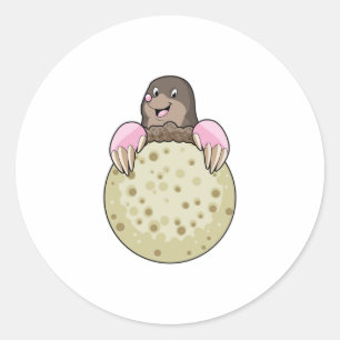 Pegatina Redonda Mole con la luna