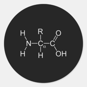Pegatina Redonda Molécula De Proteínas - Gimnasio Y Construcción De
