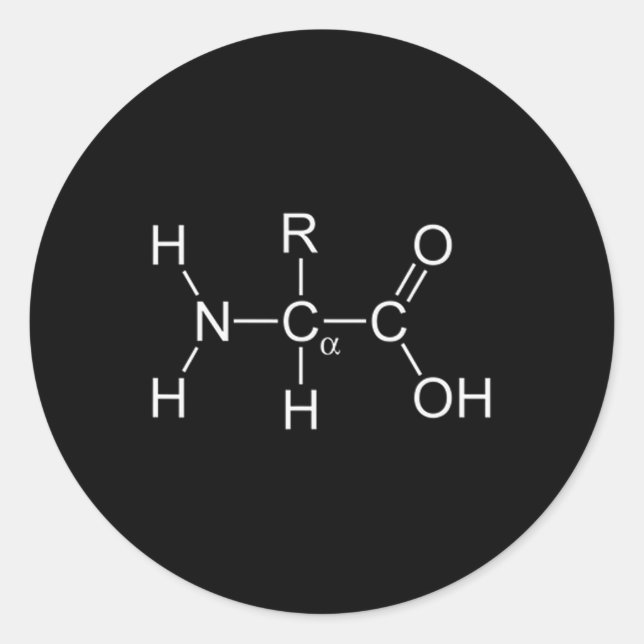 Pegatina Redonda Molécula De Proteínas - Gimnasio Y Construcción De (Anverso)