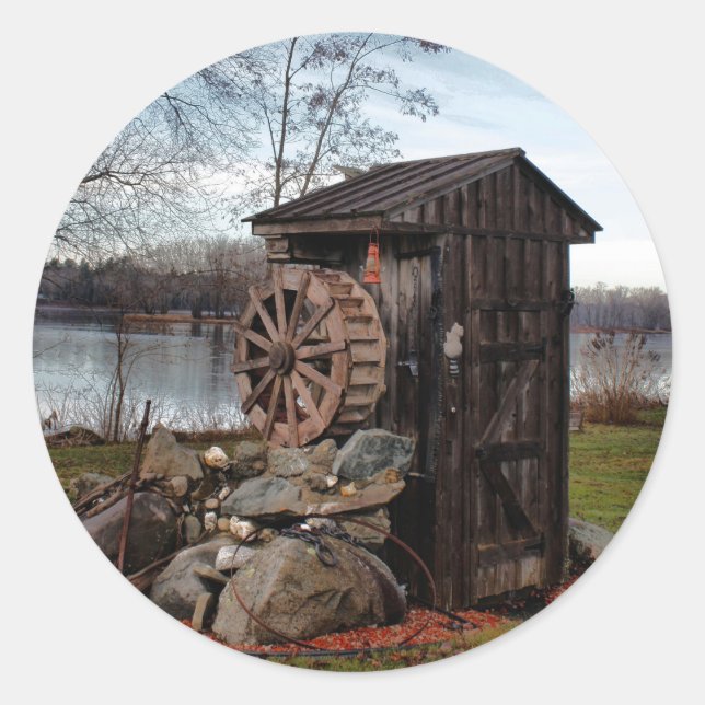 Pegatina Redonda Molinería alrededor de la salida (Anverso)