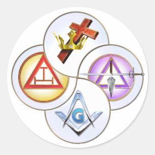 Pegatina Redonda Molinillo de viento de Digitaces del rito de York