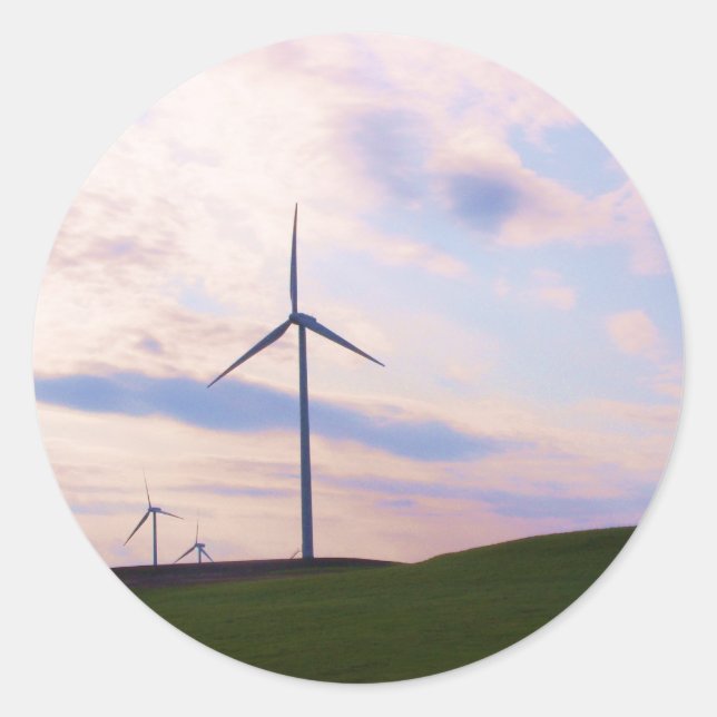 Pegatina Redonda ¡Molino de viento! (Anverso)