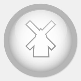 Pegatina Redonda Molino de viento holandés