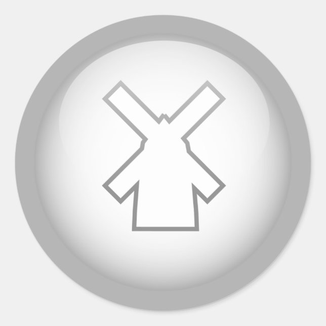 Pegatina Redonda Molino de viento holandés (Anverso)