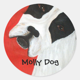 Pegatina Redonda Molly Dog