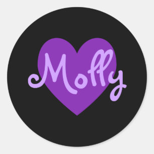 Pegatina Redonda Molly en morado
