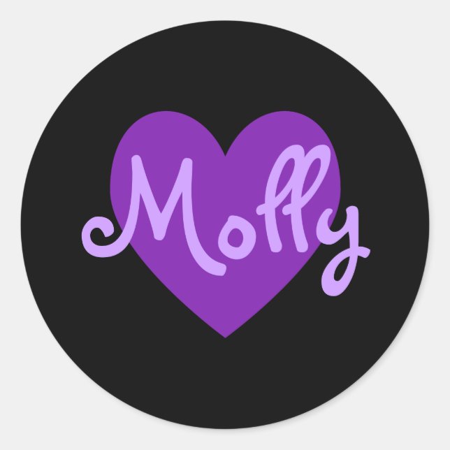 Pegatina Redonda Molly en morado (Anverso)