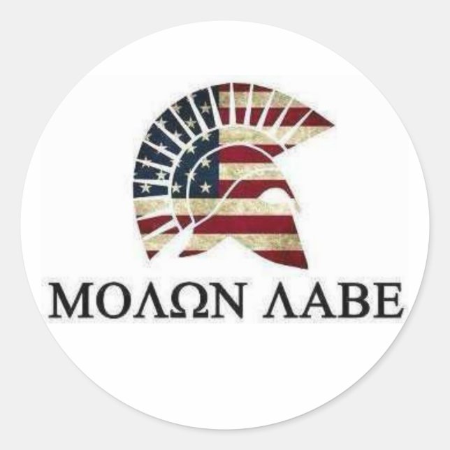 PEGATINA REDONDA MOLON LABE (Anverso)