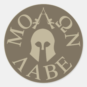 Pegatina Redonda Molon Labe, ven y llévalos