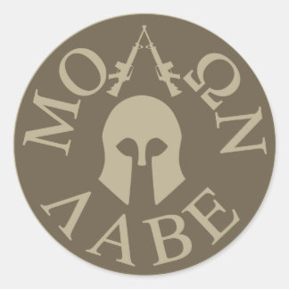 Pegatina Redonda Molon Labe, ven y llévalos