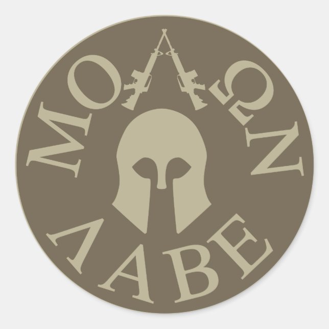 Pegatina Redonda Molon Labe, ven y llévalos (Anverso)