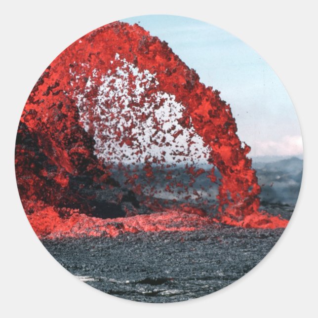 Pegatina Redonda Molten Lava (Anverso)