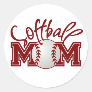 Pegatina Redonda MOM de Softball
