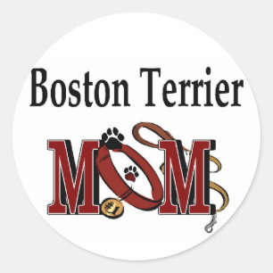 Pegatina Redonda MOM del perro del terror de Boston