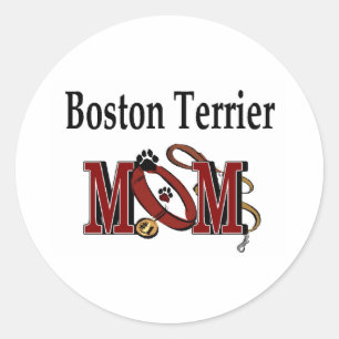 Pegatina Redonda MOM del perro del terror de Boston