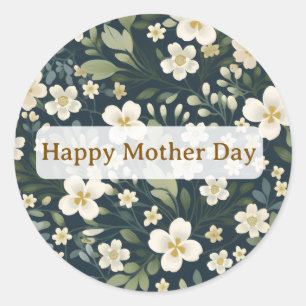Pegatina Redonda Mom Flowers