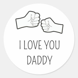 Pegatina Redonda Momento padre e hijo - Te amo papá gráfico