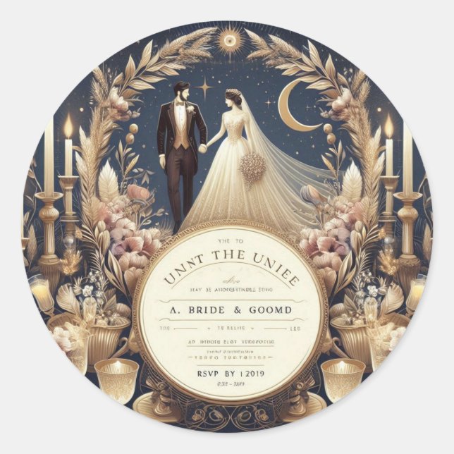 Pegatina Redonda Momentos encantados: Una noche para recordar" (Anverso)