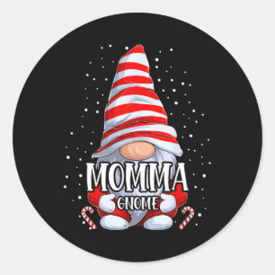 Pegatina Redonda Momma Gnome Navidades Pajamas Grupo Familiar Parci