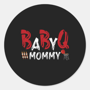 Pegatina Redonda Mommy Byby Bbq