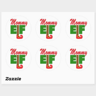 Pegatina Redonda Mommy Elf