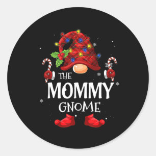 Pegatina Redonda Mommy Gnome Navidades Coincidentes PJS Para Famili