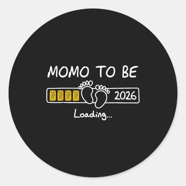 Pegatina Redonda Momo To Be 2026 Loading Momo Est 2026  (Anverso)