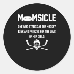 Pegatina Redonda Momsicle One, Que Se Pone En La Fiesta De Hockey Y