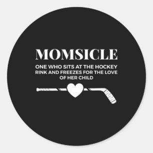Pegatina Redonda Momsicle se congela por el amor de su hijo Diverti