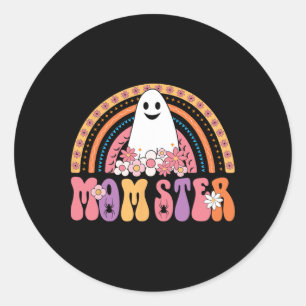 Pegatina Redonda Momster Ghoulish Fiesta Amantes de Zombie Fantasma