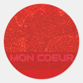 Pegatina Redonda Mon Coeur Seal