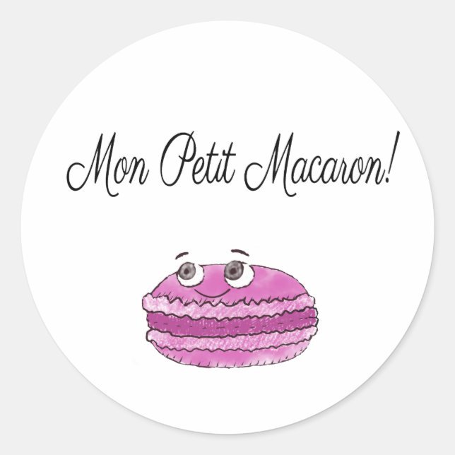 Pegatina Redonda Mon Petit Macaron (Anverso)