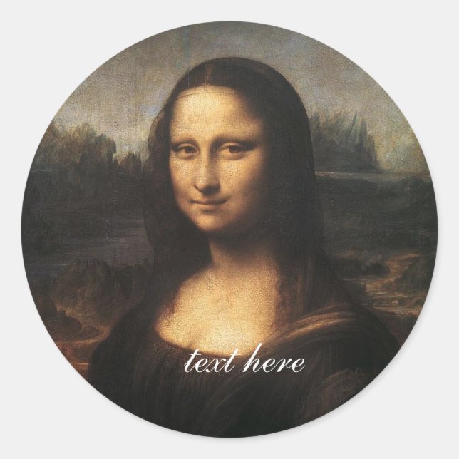 Pegatina Redonda Mona Lisa (Anverso)