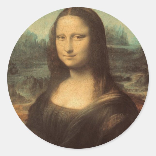 Pegatina Redonda Mona Lisa (Anverso)