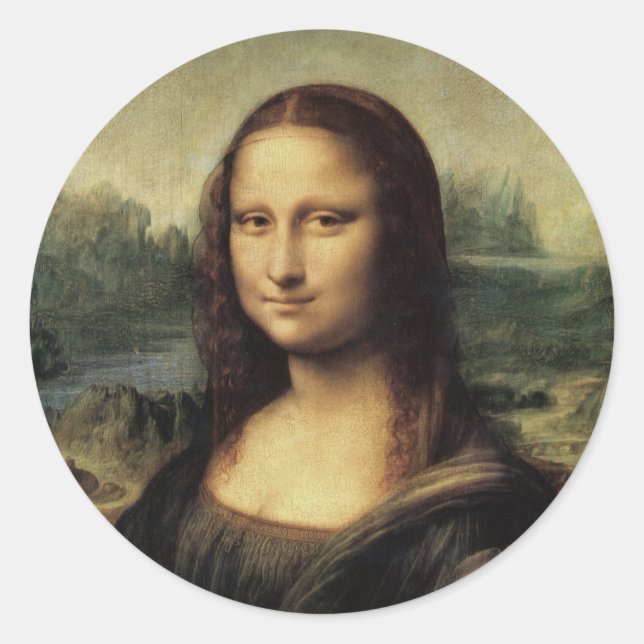 Pegatina Redonda Mona Lisa (Anverso)