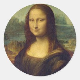 Pegatina Redonda Mona Lisa by Leonardo Da Vinci