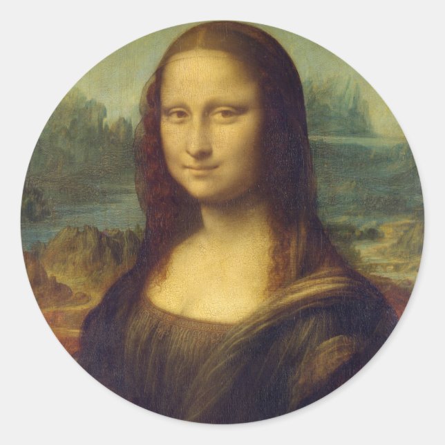 Pegatina Redonda Mona Lisa by Leonardo Da Vinci (Anverso)