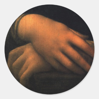 Pegatina Redonda Mona Lisa - manos