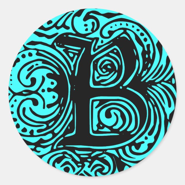 Pegatina Redonda Monarchia Black "B" (Anverso)