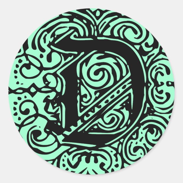 Pegatina Redonda Monarchia Black "D" (Anverso)