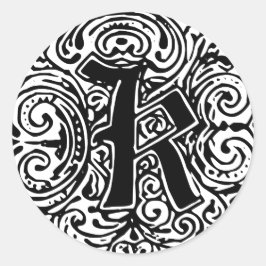 Pegatina Redonda Monarquia "K"