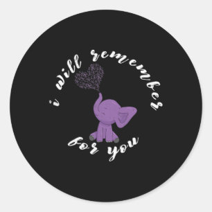 Pegatina Redonda Monat I End Purple Bow Elephant 1