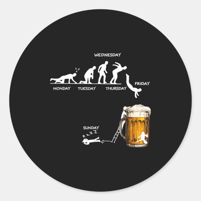 Pegatina Redonda Monday Tuesday Thursday Friday Saturday Sunday Bee (Anverso)