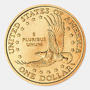 Pegatina Redonda Moneda de dólar EE. UU.