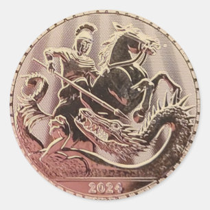 Pegatina Redonda Moneda de San Jorge de 2024