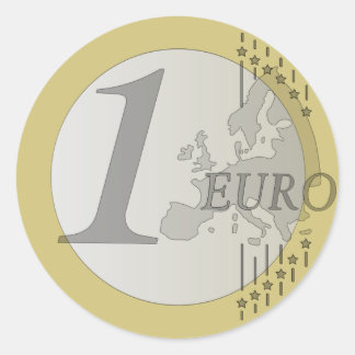 Pegatina Redonda Moneda en euros