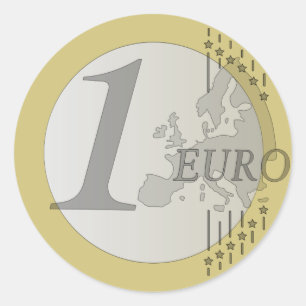 Pegatina Redonda Moneda euro