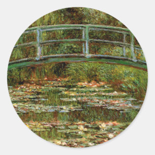 Pegatina Redonda Monet French Bridge Giverney